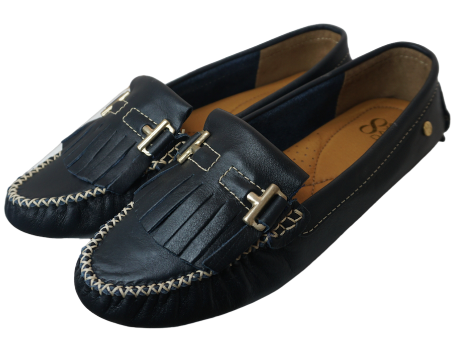 Sandalia Mujer 1817 Confort Moda Grabada Laser Casual Azul