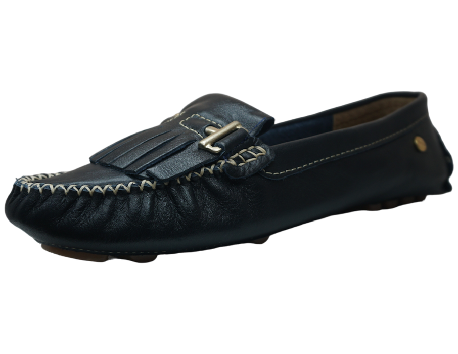 Sandalia Mujer 1817 Confort Moda Grabada Laser Casual Azul