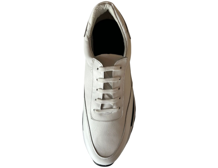 Tenis casuales de piel para hombre 90210 Blanco