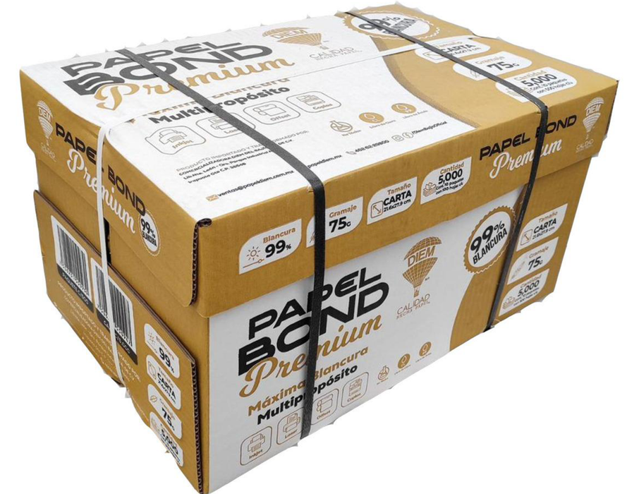 Caja de papel bond Diem Premium de 5000 Hojas