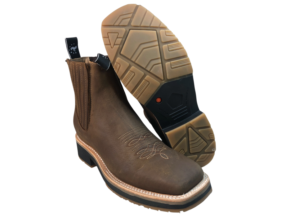 Botines Charros de trabajo Crazy Horse 1040 Café