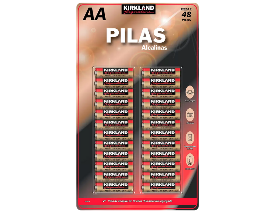 Kirkland Signature, Pilas Alcalinas AA de 48 Piezas