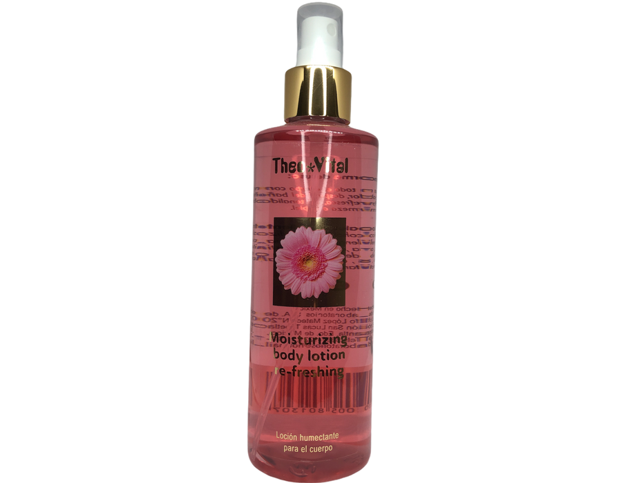 Theo Vital tratamientos para la piel. Theo Vital Loción Humectante Para Cara y El Cuerpo Contiene vitamina A, E y F, agua mineralizada , colágeno, alcohol etílico derivado de la soya, se utiliza después del baño diario , humecta , refresca y da tonalidad y firmeza de la piel.