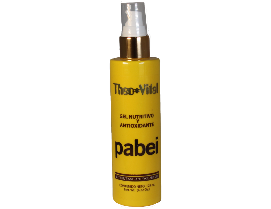Theo Vital LOCIÓN NUTRITIVA PARA LA PIEL PABEI Gel Nutritivo y Antioxidante Se recomienda para cutis normal a seco y debe evitarse en zonas grasas. Ayuda a la expulsión de la grasa y acné. Obtén una piel libre de: Líneas de expresión, Acné, manchas, sensibilidad, cicatrices, entre otras cosas. Con los productos Theo Vital elimina tus problemas de acne, espinillas, puntos negros y desvanece las cicatrices provocadas por el acne.