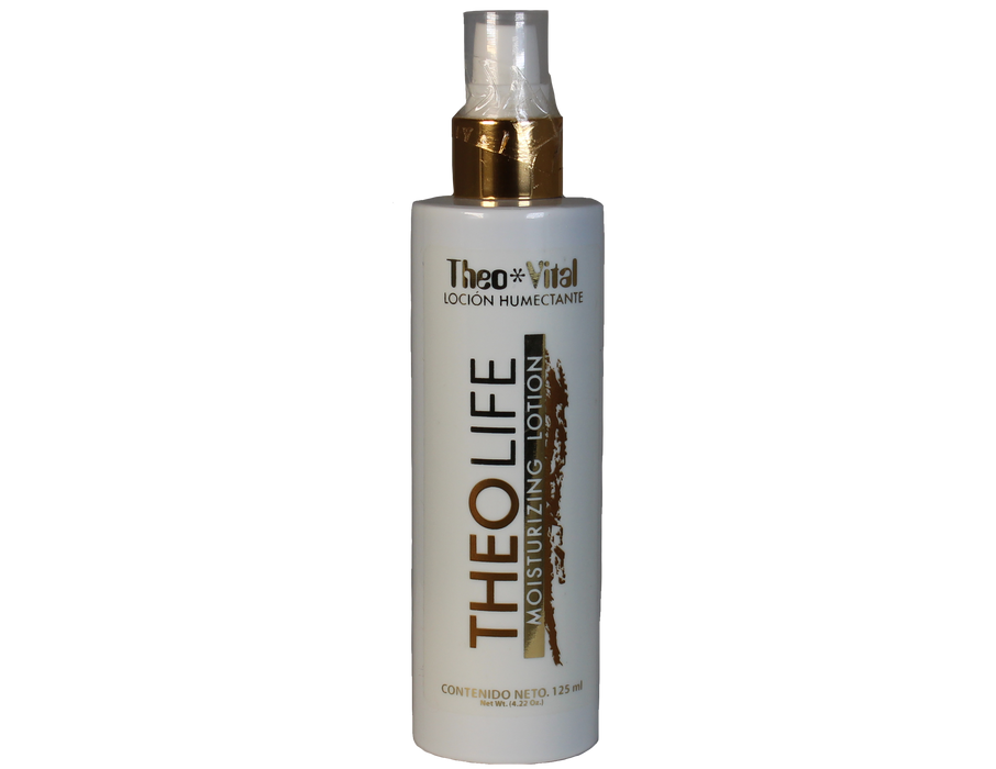 Theo LIFE 125ml Sus ingredientes principales son extractos fluidos de las plantas, humectantes naturales y activos, vitaminas A, C, E y F y agua de Gyser. Su uso está indicado para quitar manchas en la piel.