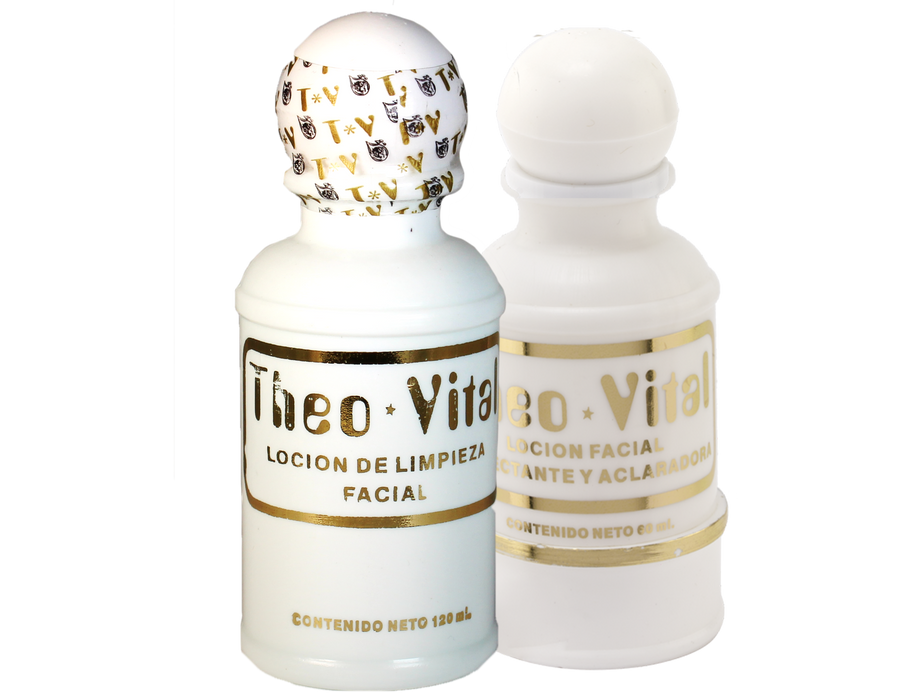 Theo Vital Kit Loción de Limpieza Facial + Loción Humectante y Aclaradora