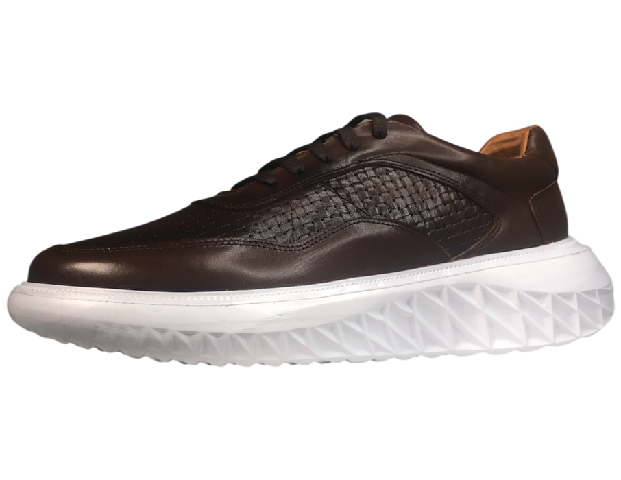 Tenis casuales de piel para hombre 901 Café