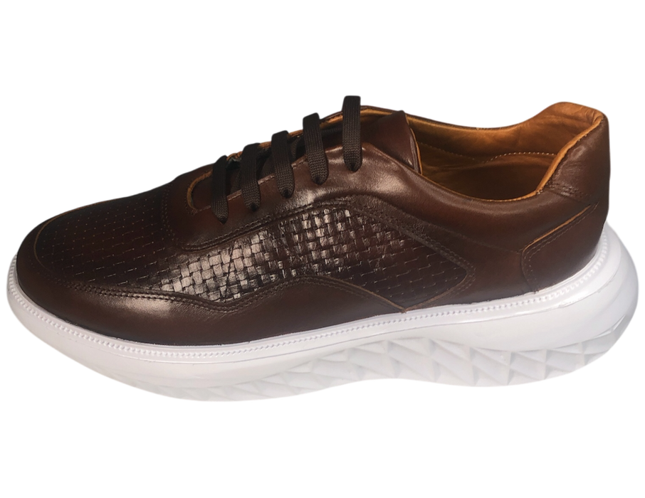 Tenis casuales de piel para hombre 901 Café