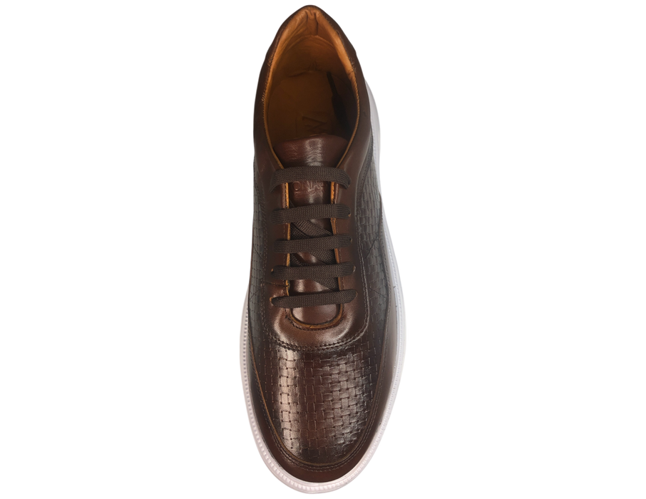 Tenis casuales de piel para hombre 901 Café