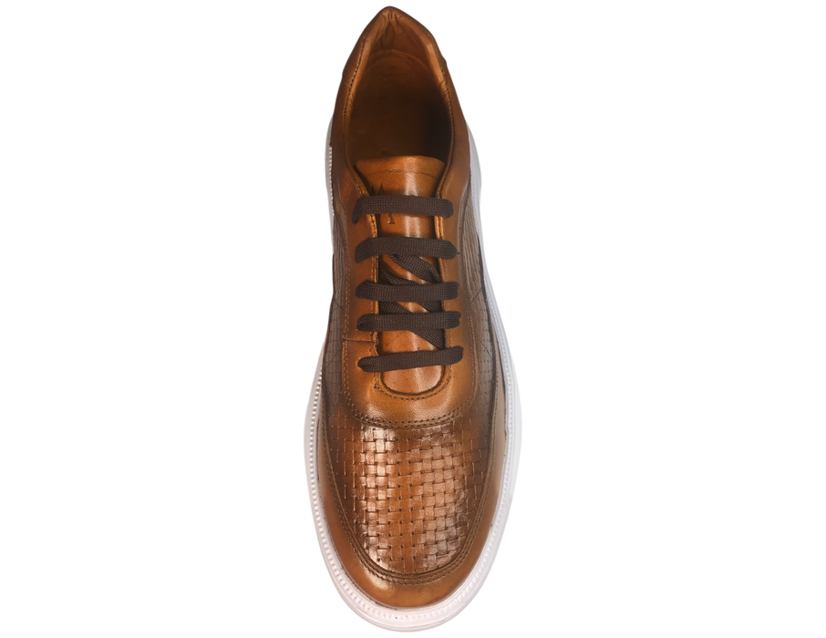 Tenis casuales de piel para hombre 901 Miel