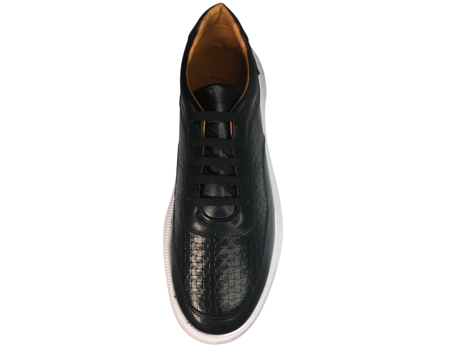 Tenis casuales de piel para hombre 901 Negro