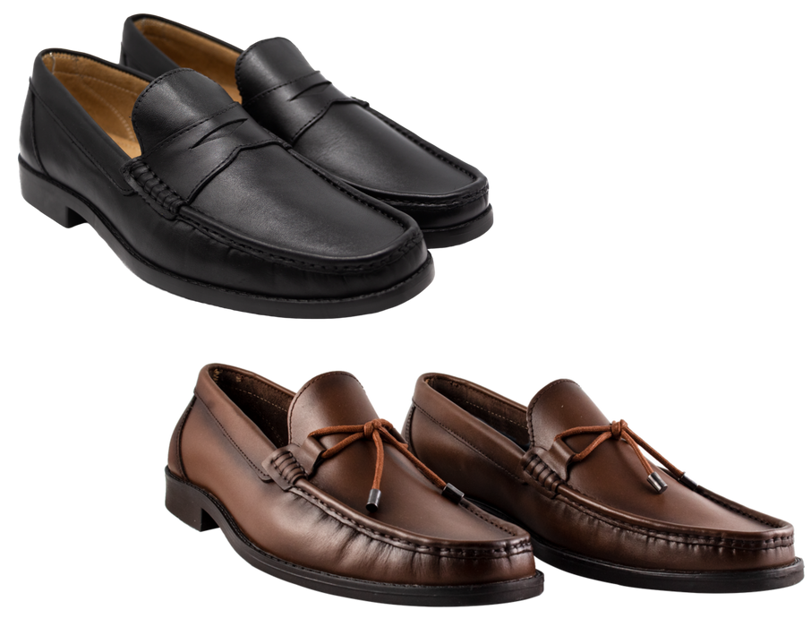 Promoción Especial Zapatos para hombre, Mocasines de piel de primera calidad Dos Pares x $2,299