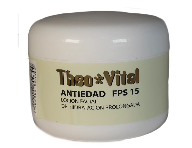 Theo Vital tratamientos para la piel  Antiedad Loción Facial de Hidratación Prolongada   Colabora a desvanecer líneas de expresión provocadas por la edad, reafirma y mantiene la humedad para obtener una piel sana.  Obtén una piel libre de: Líneas de expresión, Acné, manchas, sensibilidad, cicatrices, entre otras cosas.  Elimina tus problemas de acne, espinillas, puntos negros y desvanece las cicatrices provocadas por el acne.